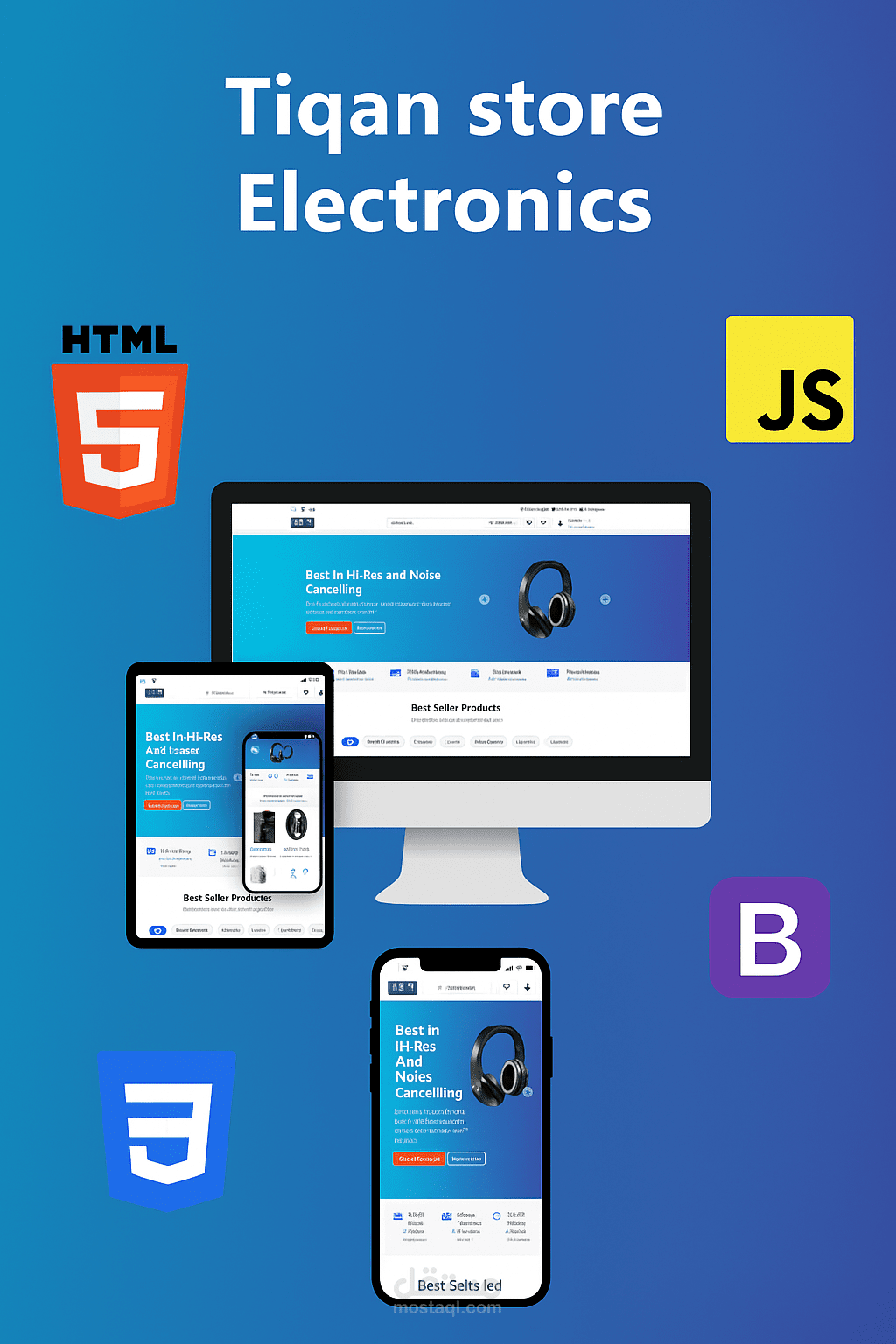 صفحة هبوط لشركة تقان للإلكترونيات بأستخدام html/css/js/bootstrap
