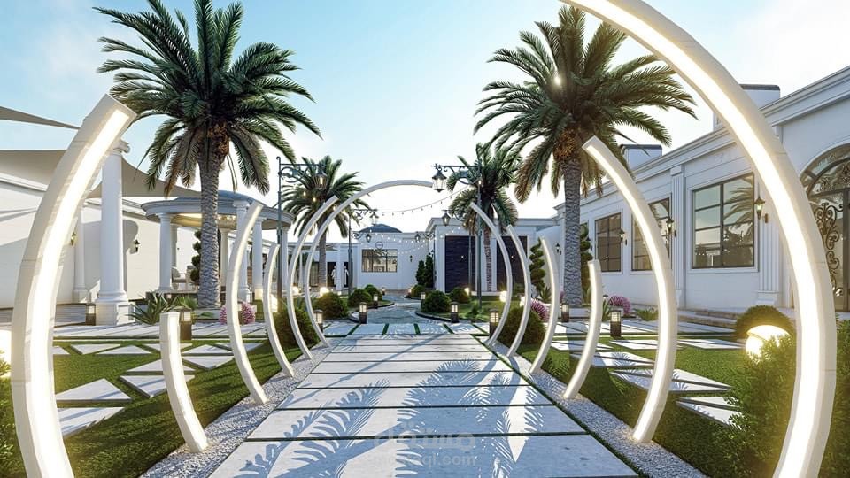 تصميم احواش وحدائق  وطرق التنفيذ