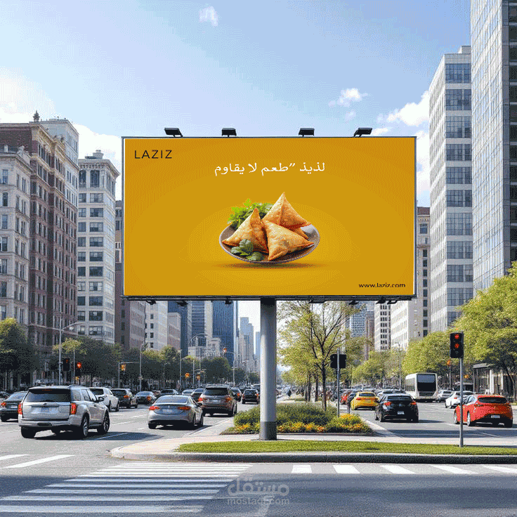 اعلان لمطعم وجبات خفيفه