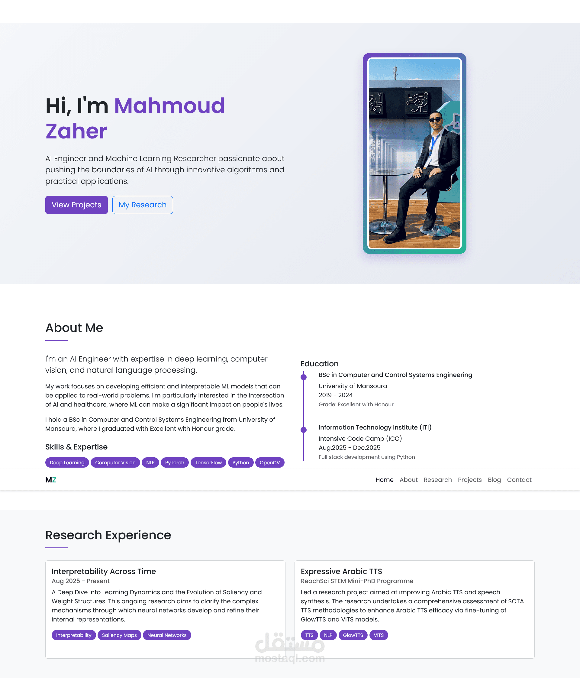 Bootstrap Personal Portfolio