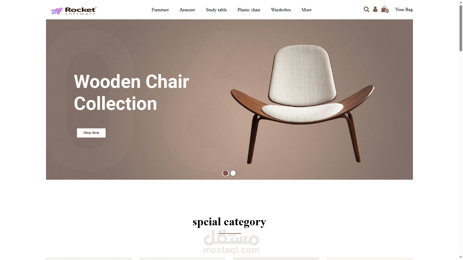 متجر اليكترونى لمعرض أثاث