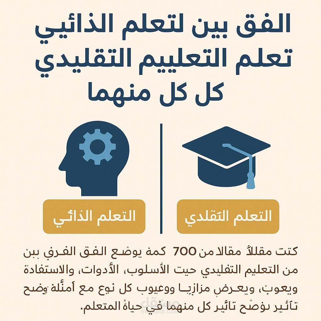 الفرق بين التعلم الذاتي والتعليم التقليدي وأهمية حل منهما