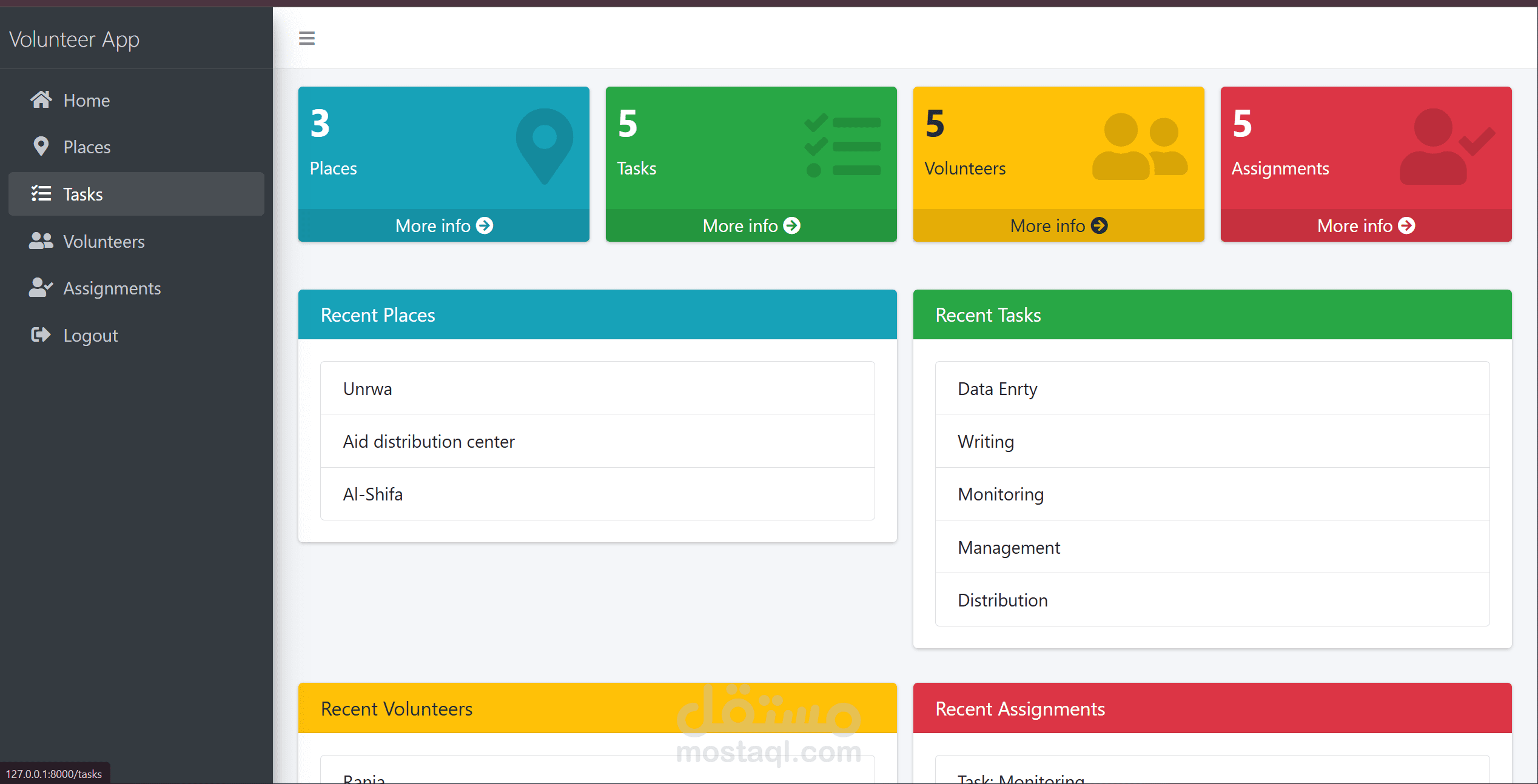 Voluteer Management Application - تطبيق لإدارة المتطوعين