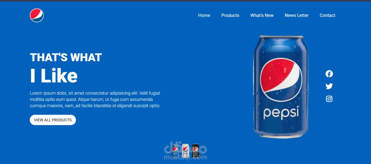 Landing page for Pepsi