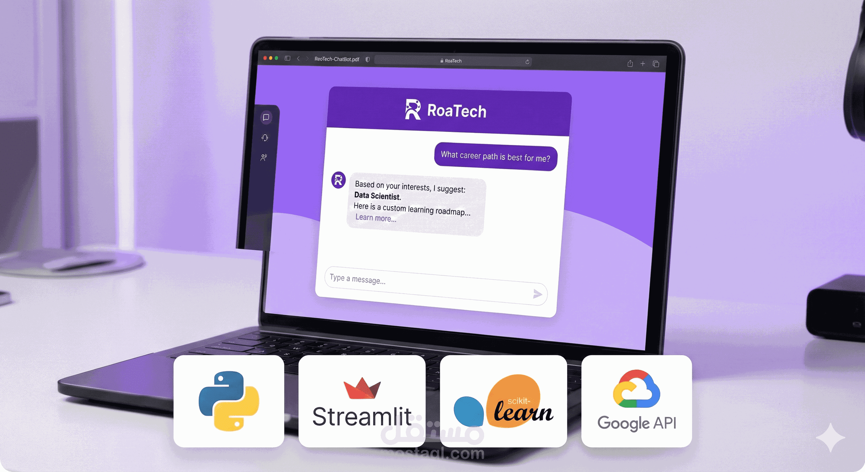 RoaTech: مساعد ذكي للتوجيه المهني وتوليد مسارات التعلم باستخدام AI