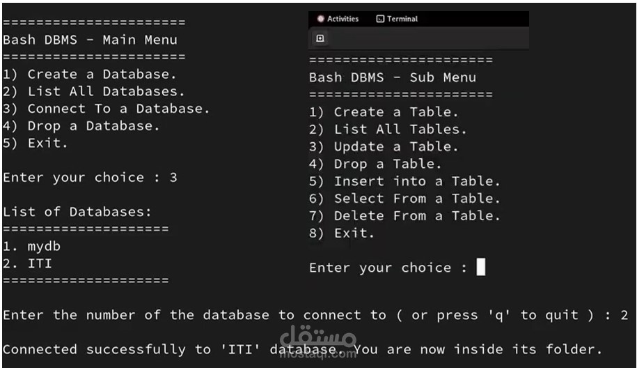 Bash-Script CLI DBMS