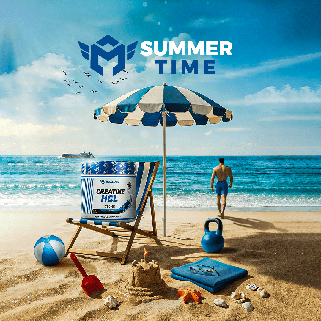 تصميم سوشيال ميديا صيفي لشركه muscle add