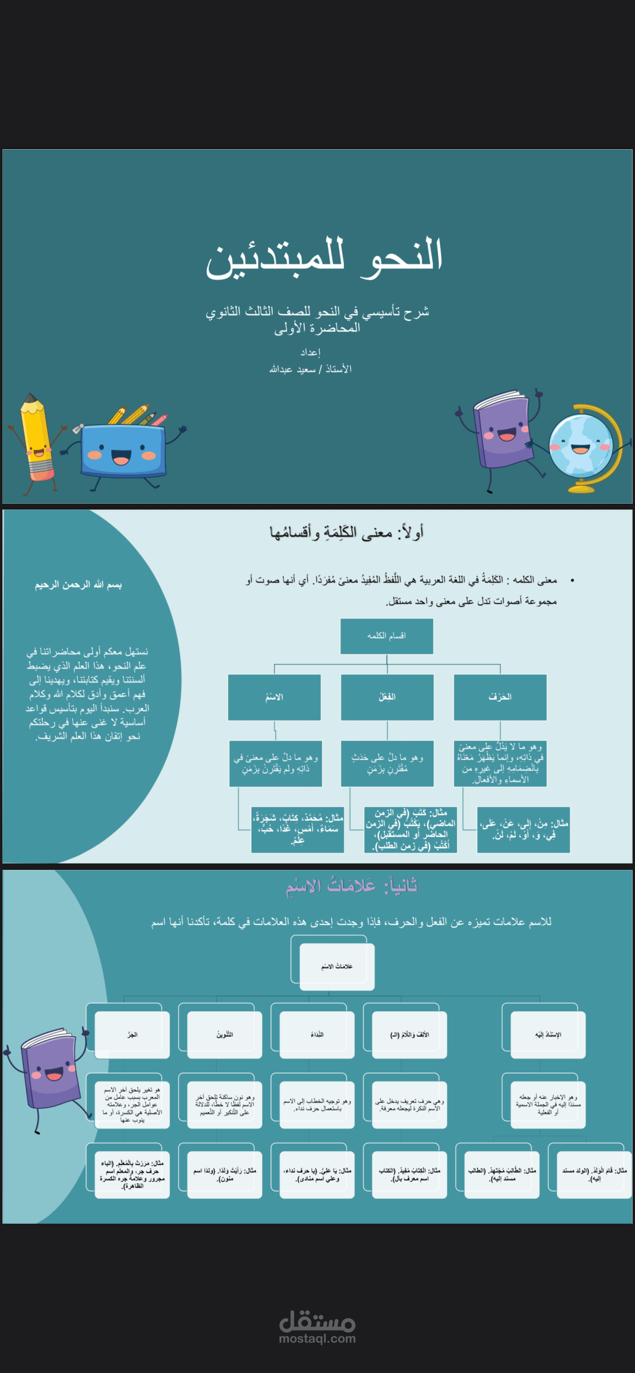 سلايدز باور بوينت فيه شرح للنحو للمبتدئين