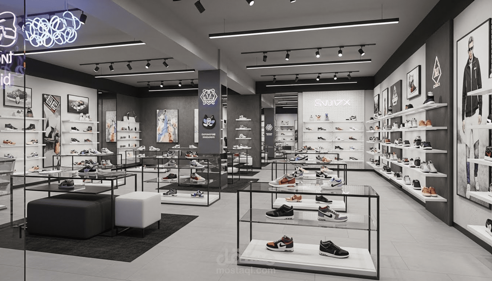 تصميم هوية بصرية لعلامة تجارية متخصصة في الأحذية الرياضية الرجالية