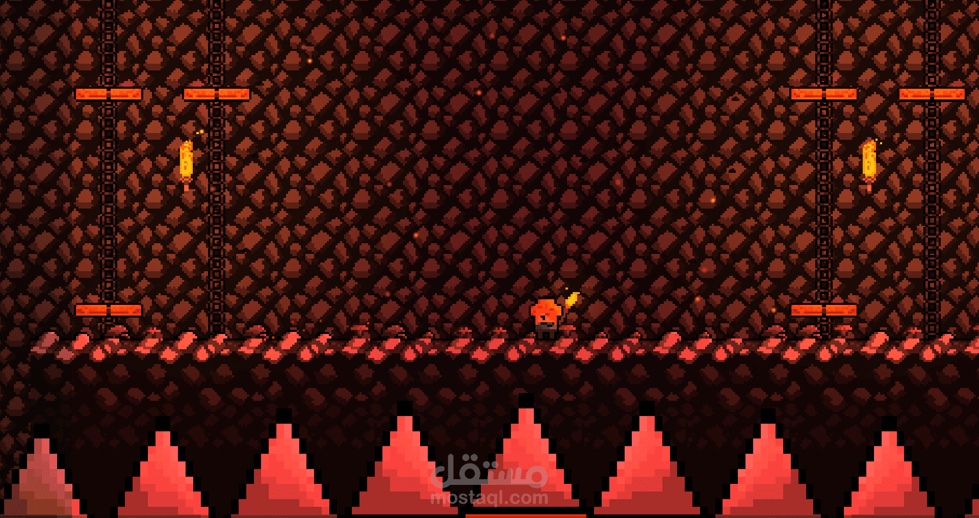 تصميم وتطوير لعبة Pixel Art بعنوان Cavern's Cal
