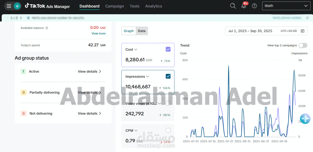 إدارة حملات إعلانية باحترافية على تيك توك لمؤثرين