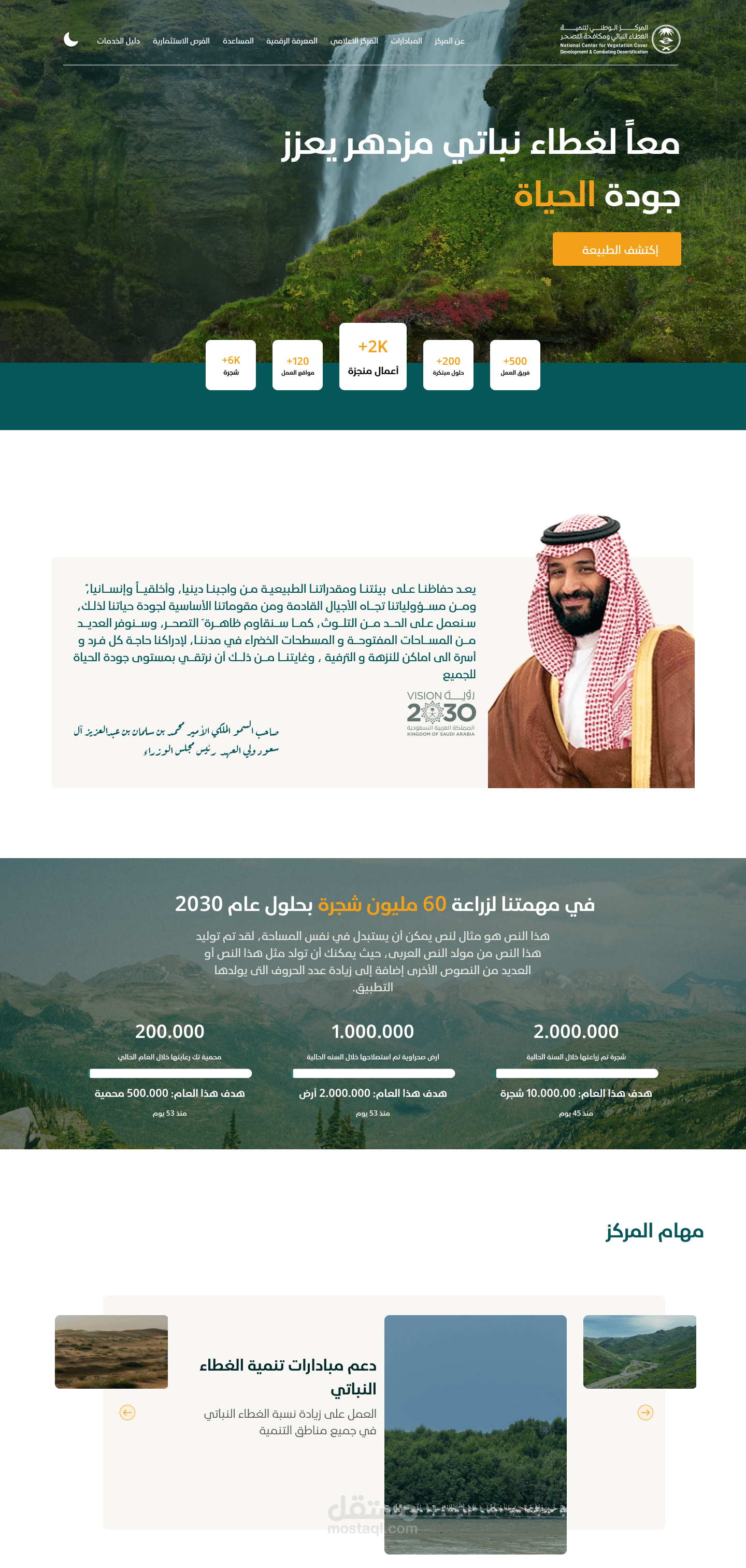 الموقع الرسمي لمركز الغطاء النباتي السعودي