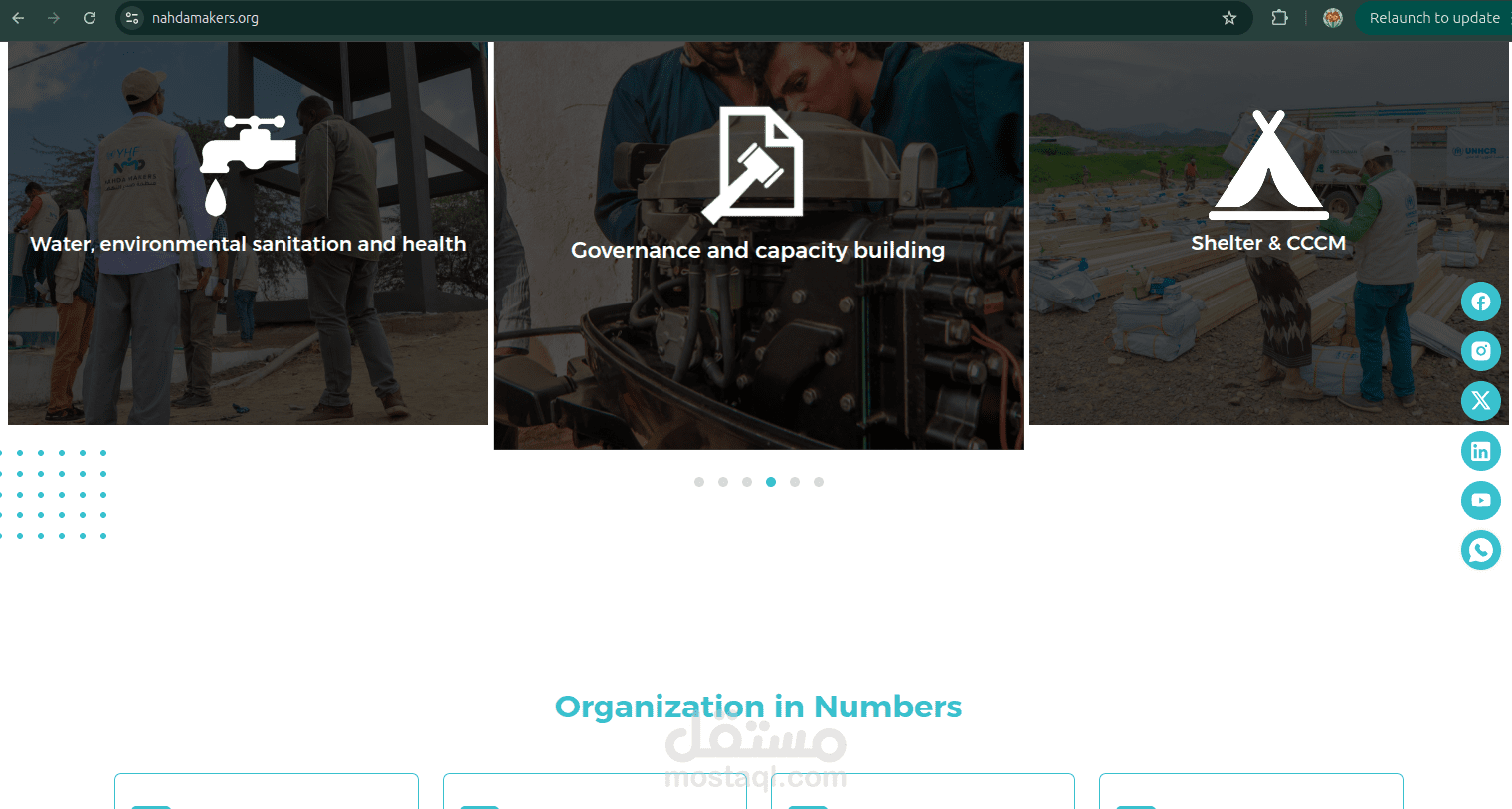 تطوير موقع NGO باستخدام Laravel وBootstrap مع قواعد بيانات MySQL