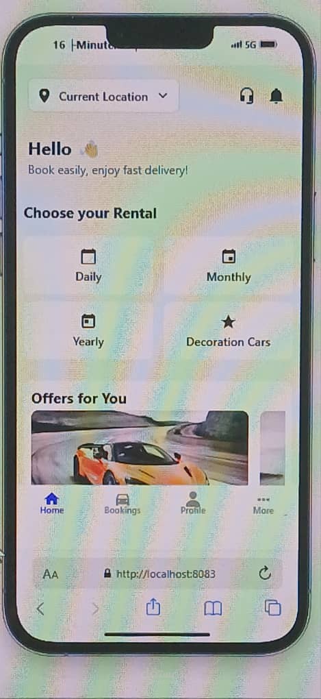 تطبيق حجز سيارات عبر الجوال باستخدام React Native وFirebase