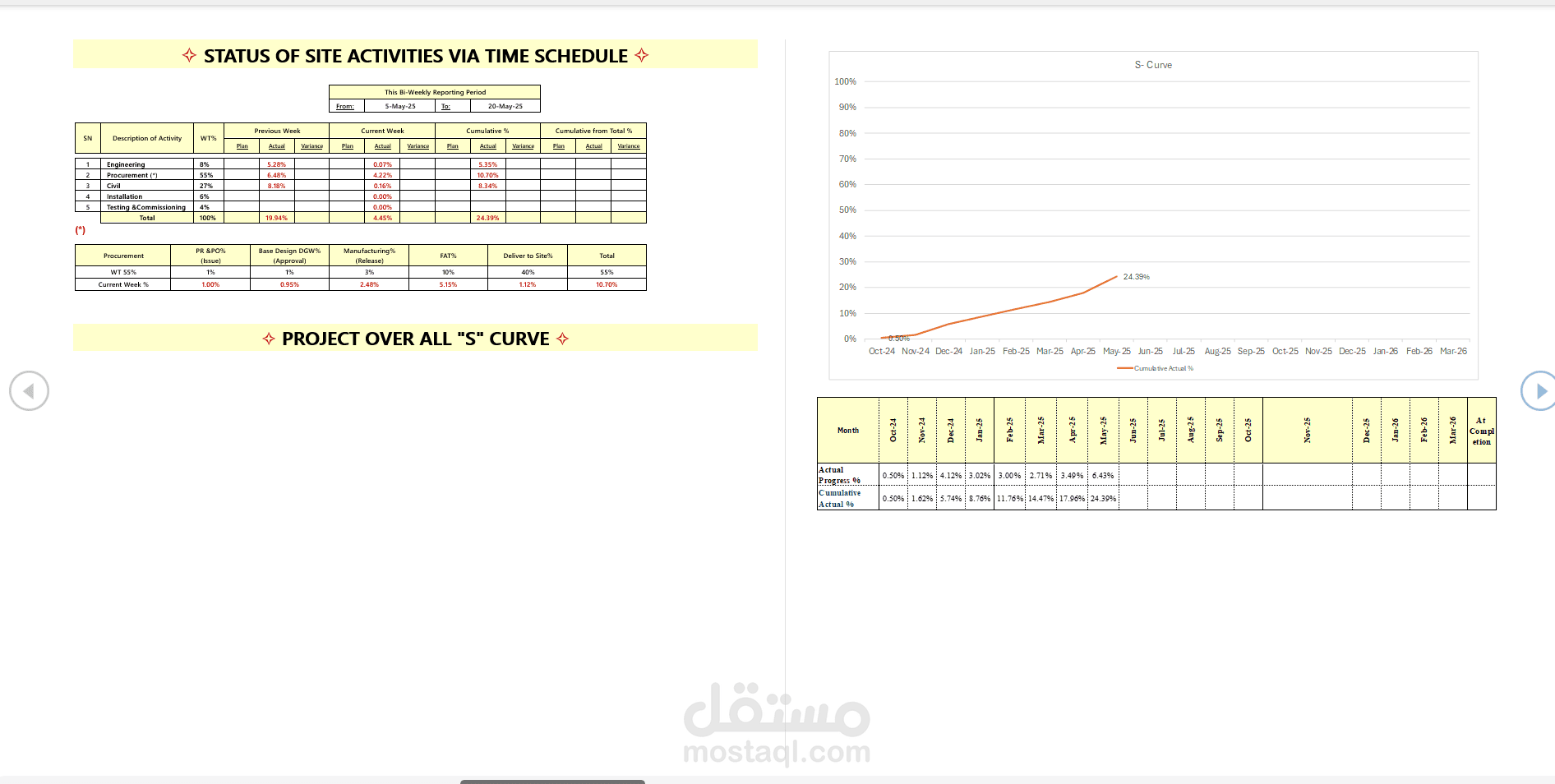 Progress report weekly