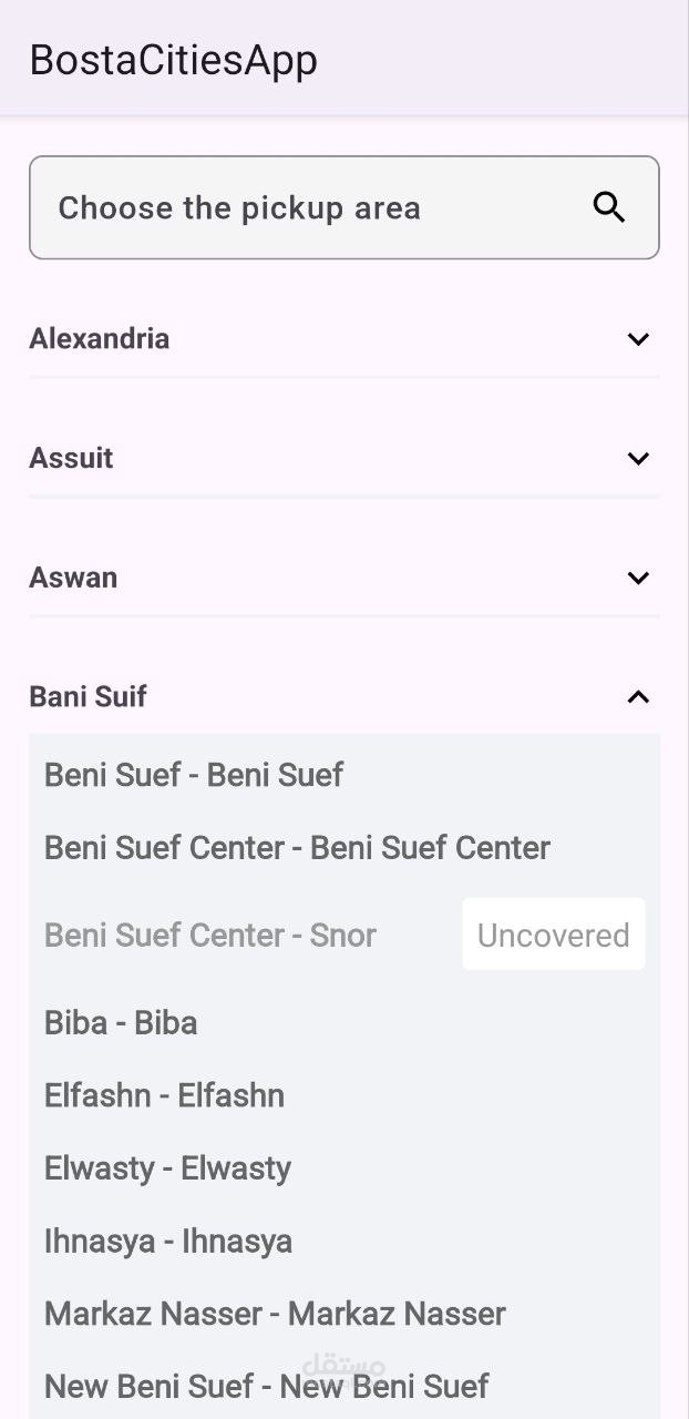 Bosta Cities and Districts App