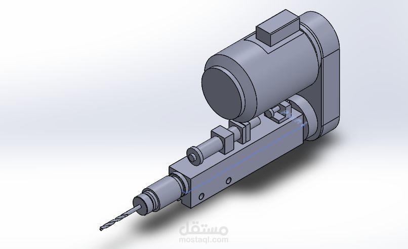 تصميم ثلاثي الأبعاد باستخدام SolidWorks لمثقاب صناعي