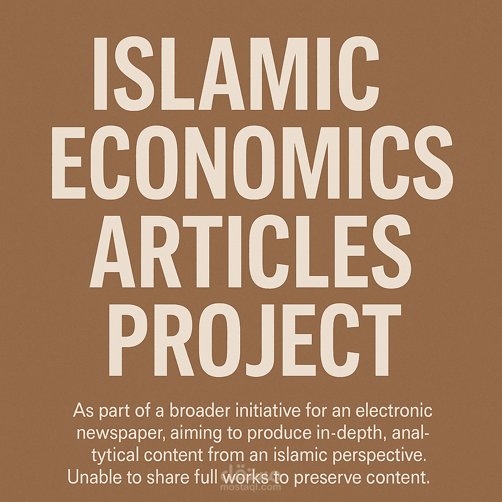 "سلسلة مقالات في الاقتصاد الإسلامي – معالجة واقعية برؤية شرعية" أو