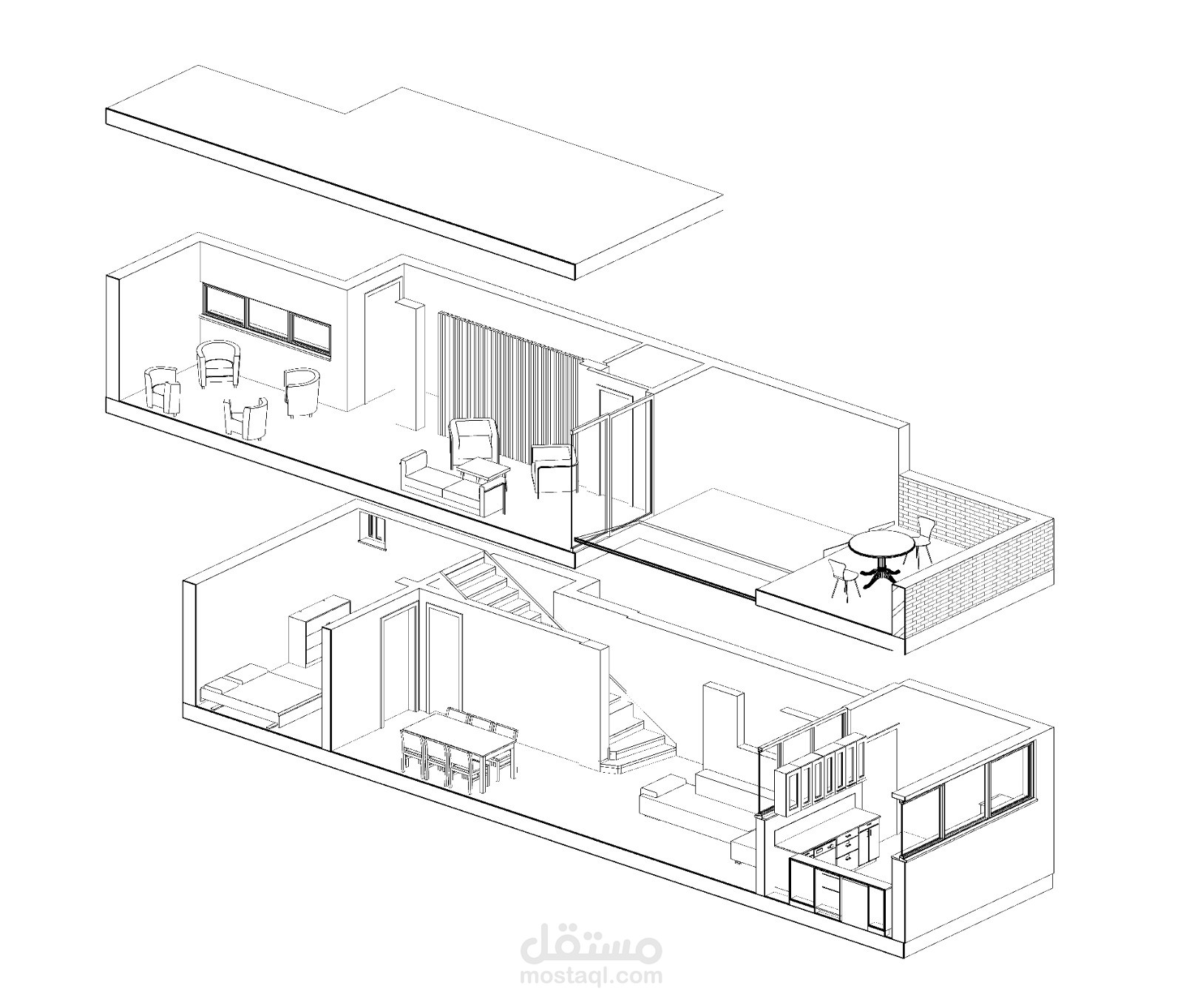 تصميم وتنفيذ مشاريع معمارية سكنية وتجارية
