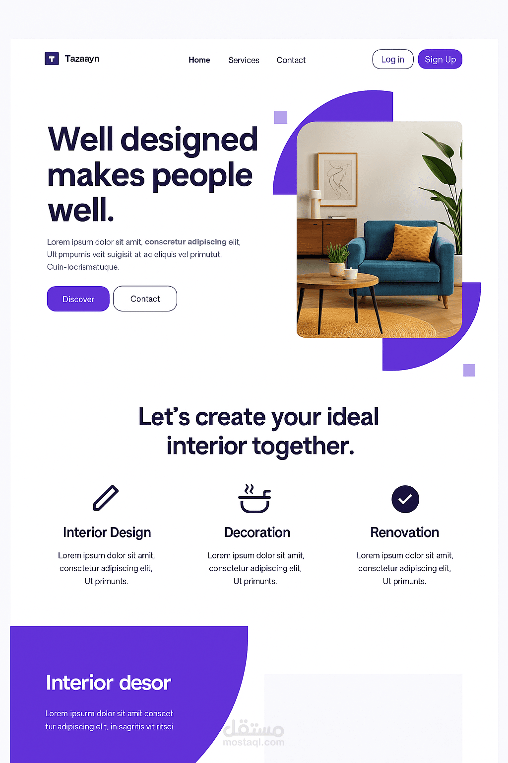 صفحه خدمات Front end