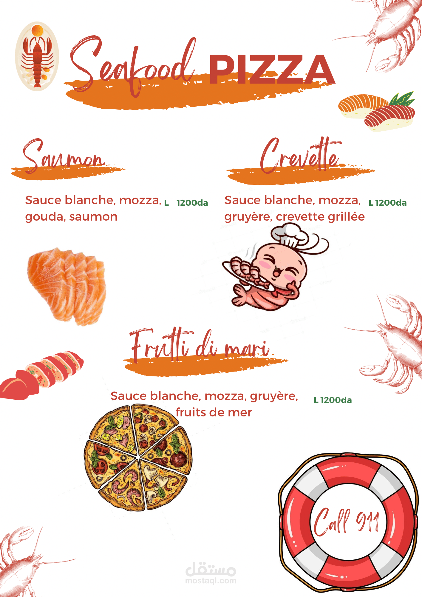 Fast food menu