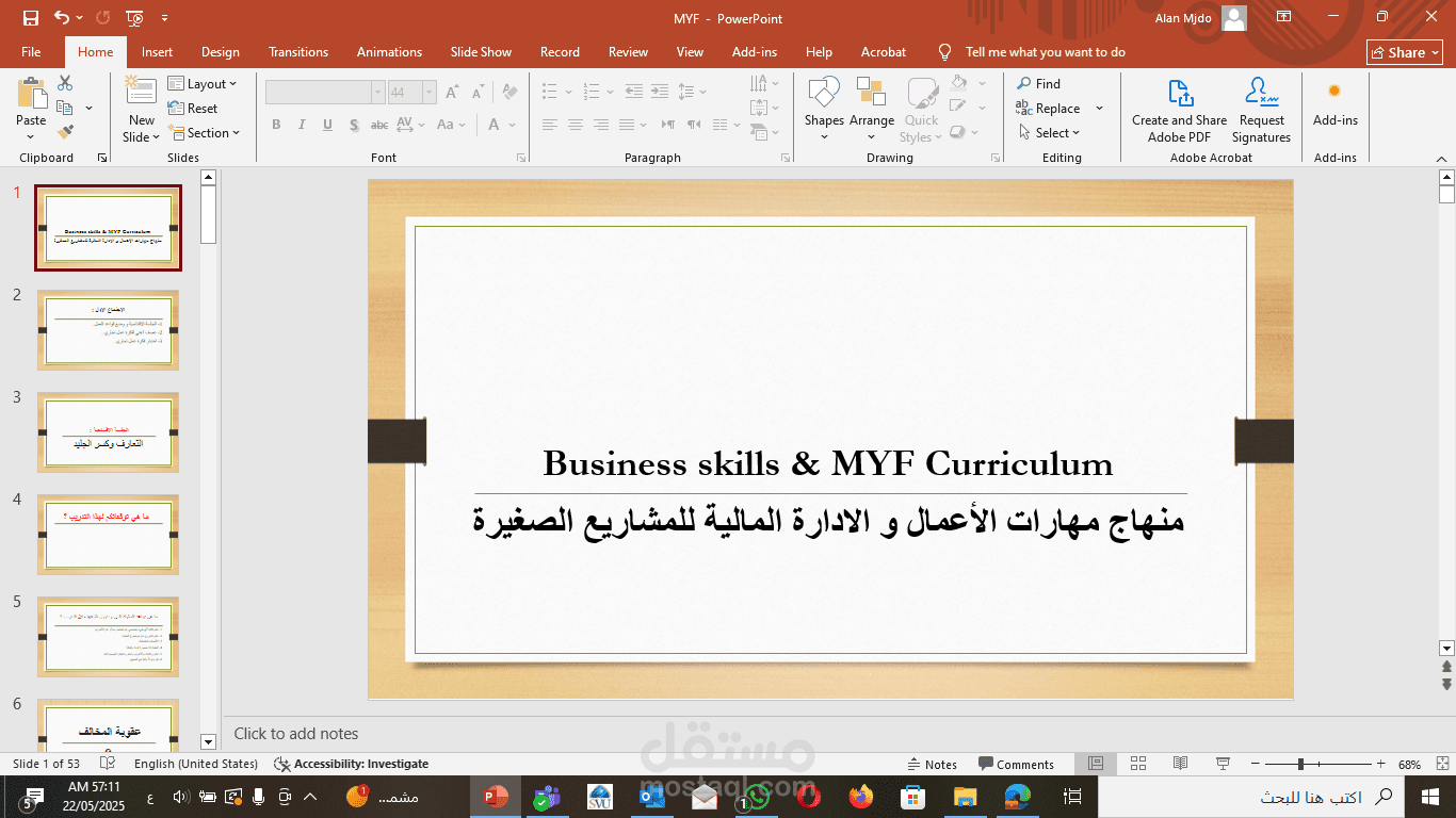 تدريب مهارات الاعمال والادارة المالية للمشاريع الصغيرة