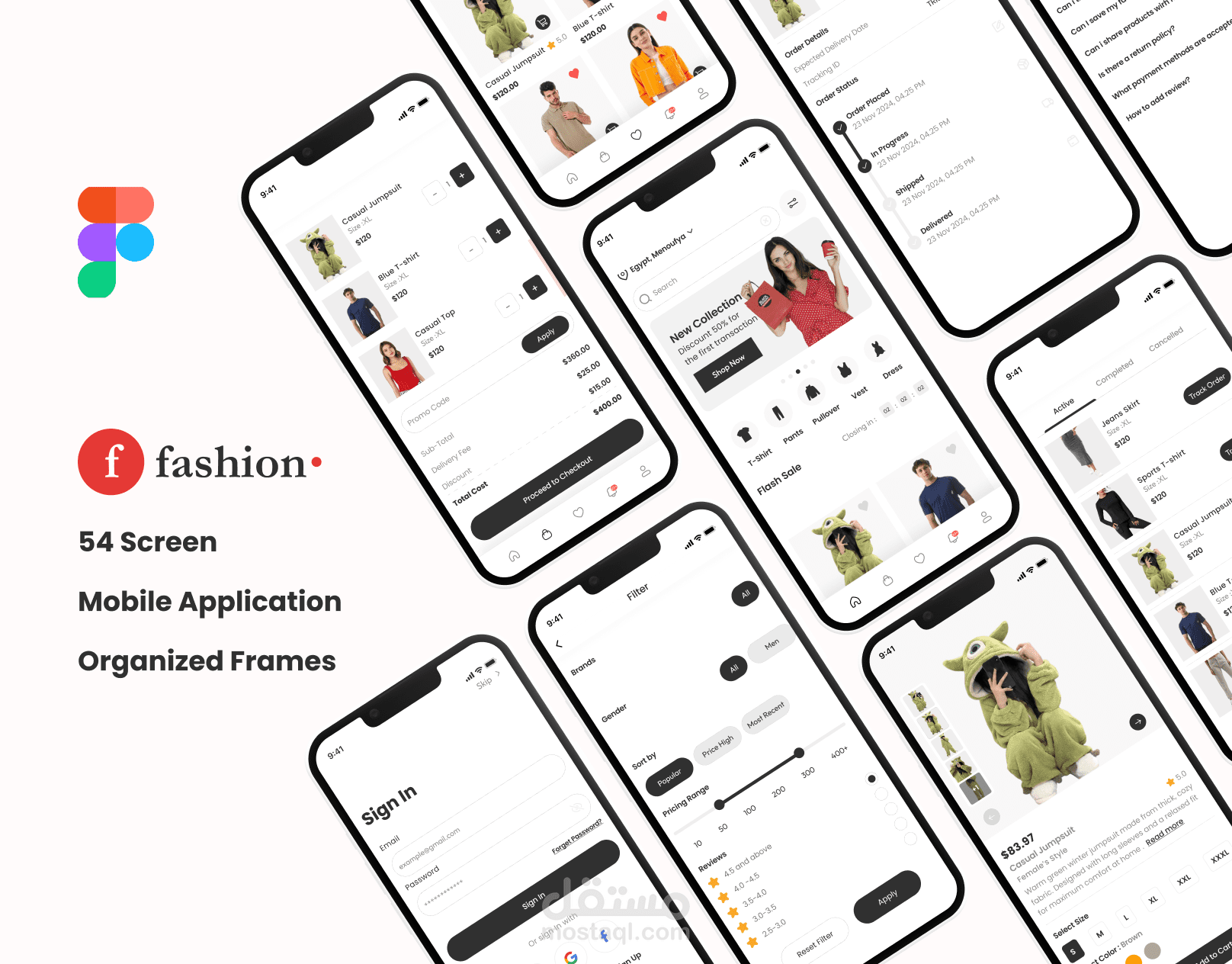 تصميم تطبيق موبايل (F Fashion – أناقتك تبدأ من هنا)