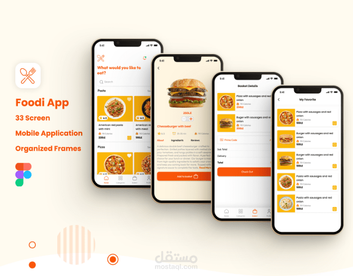 تصميم تطبيق موبايل (Foodi App – تجربة طلب طعام سهلة وسريعة من هاتفك)