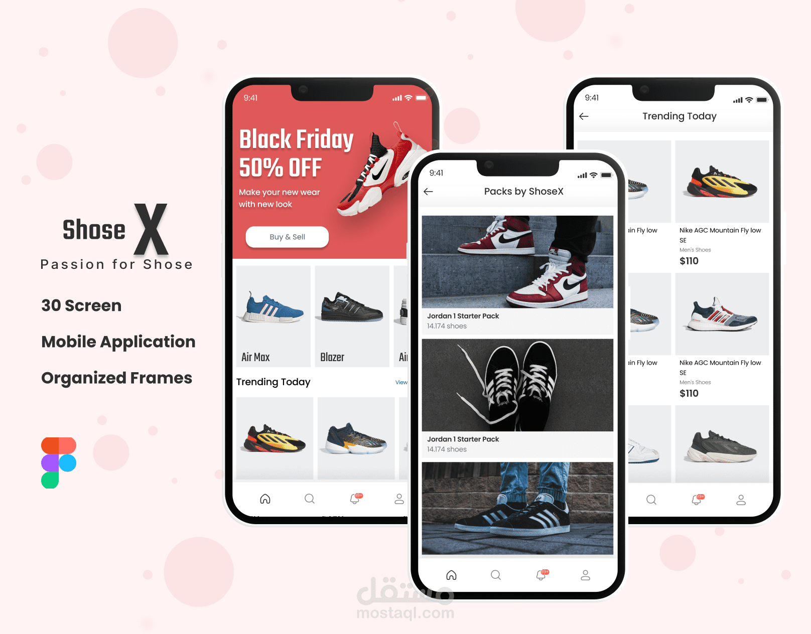 تصميم تطبيق موبايل (Shose X – انطلق بخطوة واثقة)
