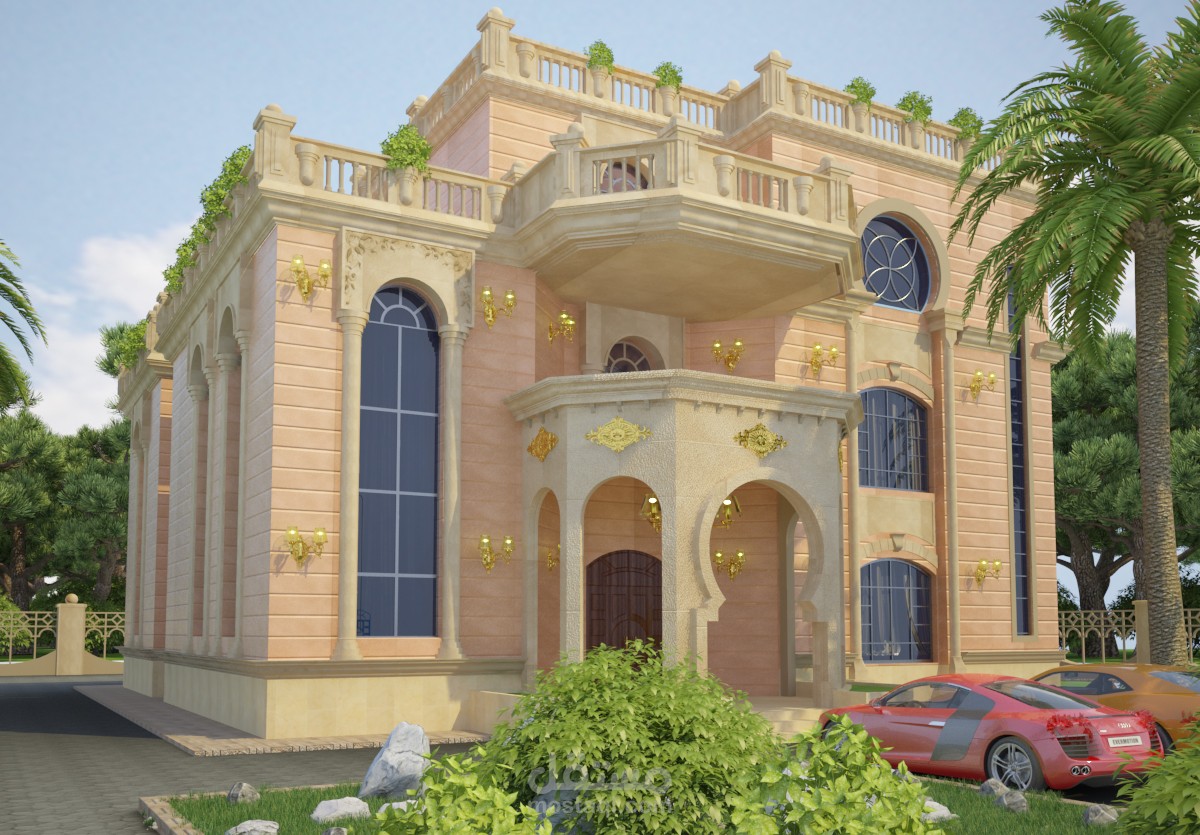 تصميم وإخراج واجهة فيلا