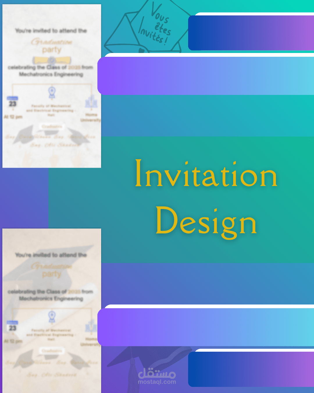 تصميم دعوات تخرج افراح
