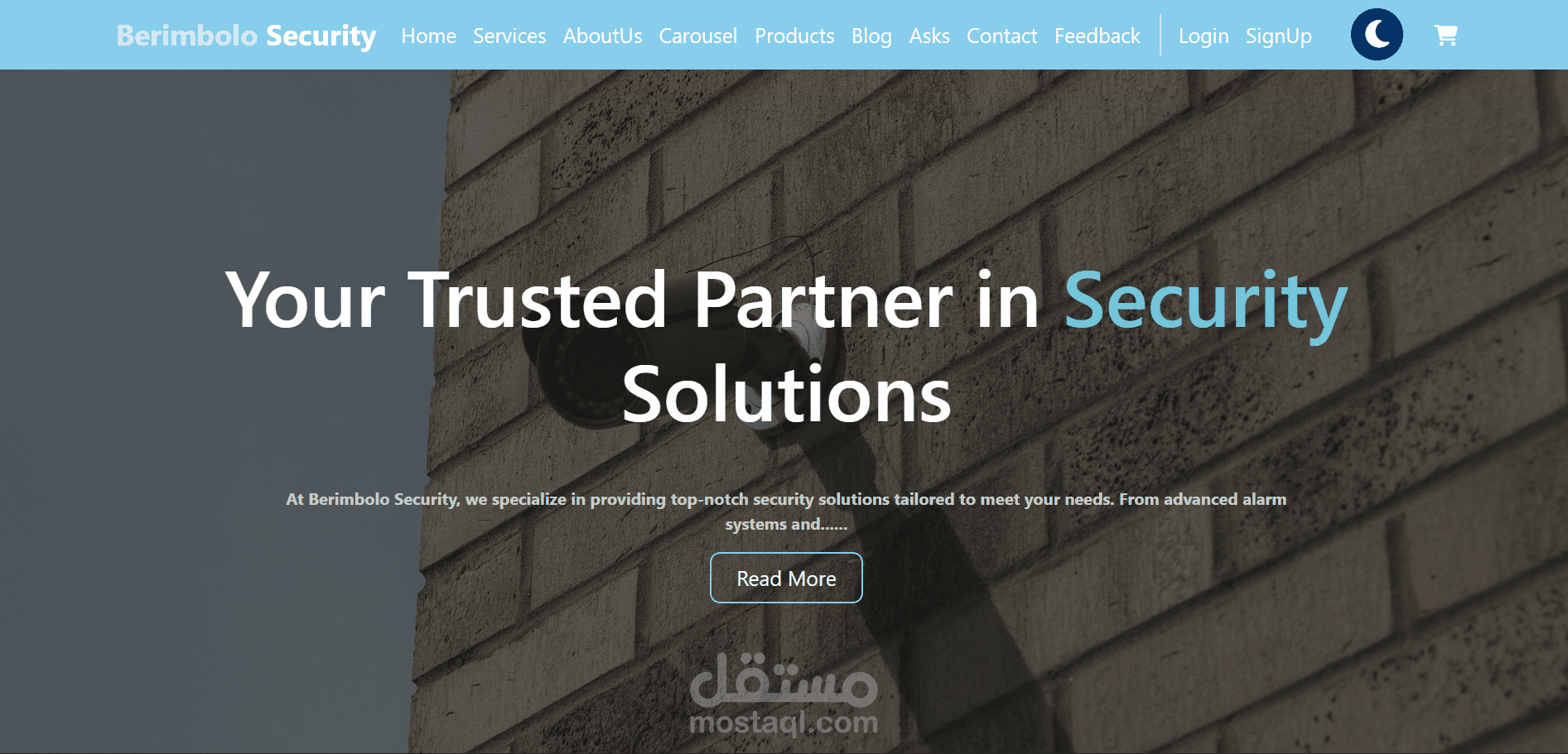 تصميم موقع إلكتروني احترافي لشركة Berimbolo Security المتخصصة في أنظمة الأمن والمراقبة