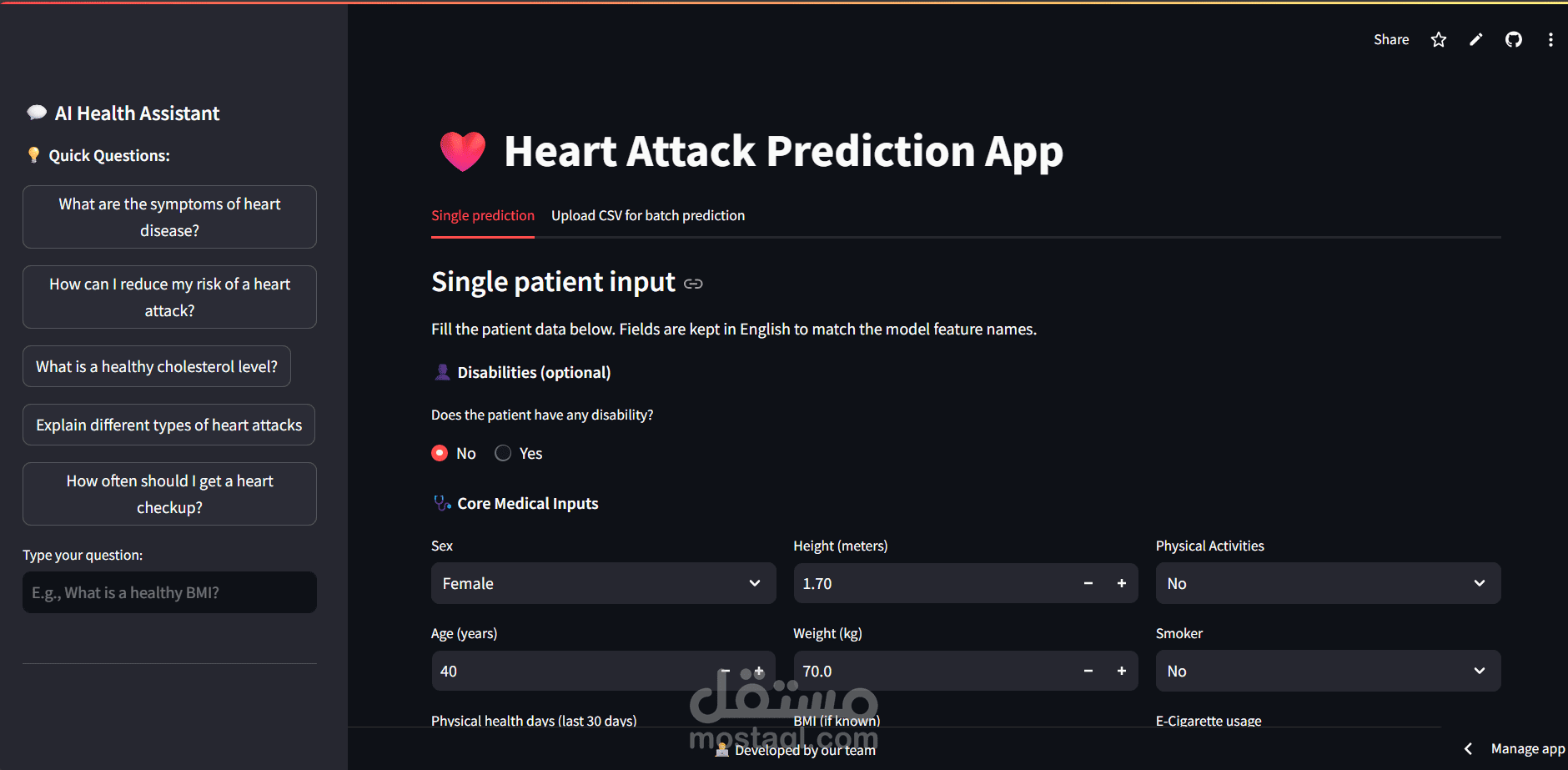 Heart Attack predictive app