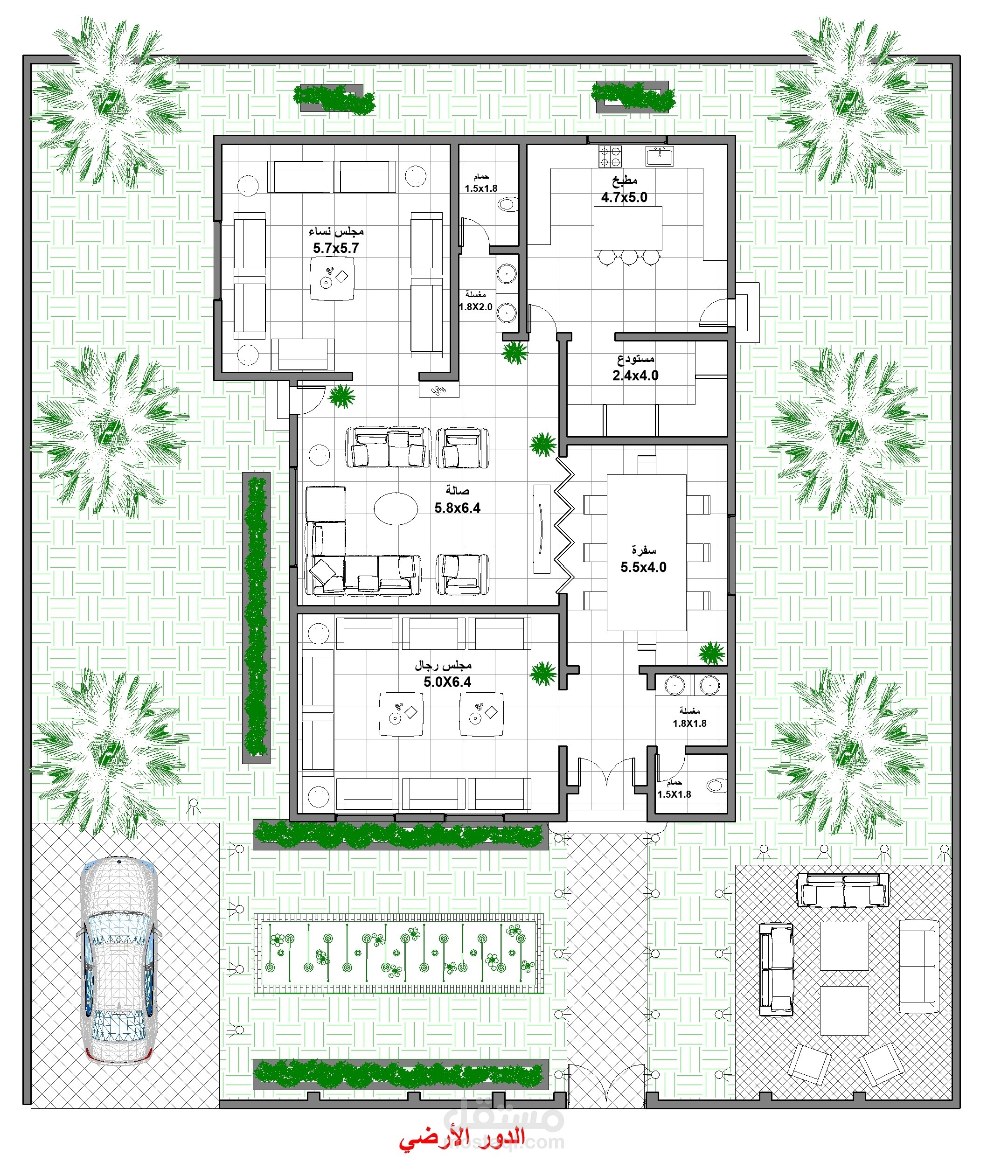 تصميم وتقسيم معماري لفيلا