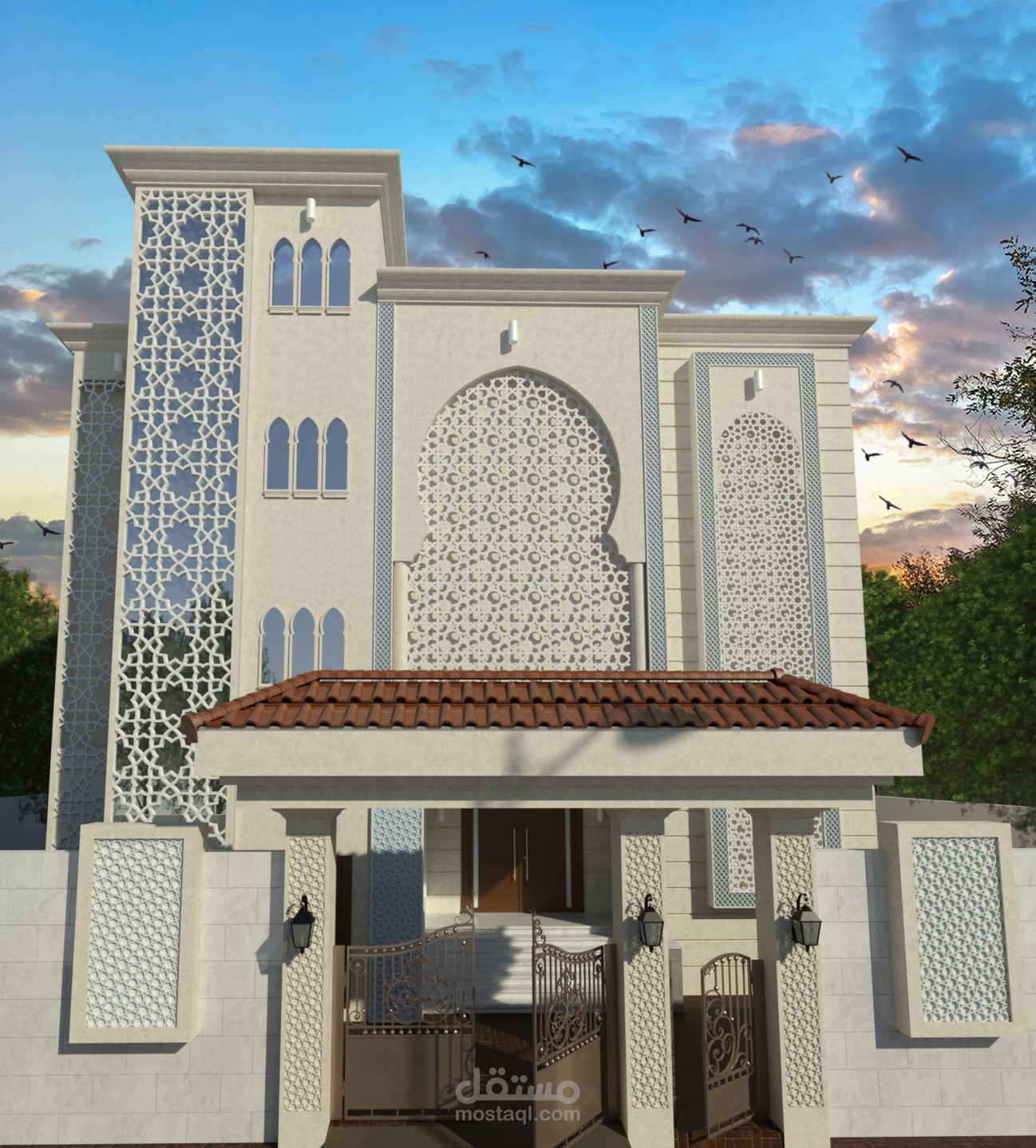 تصميم واجهه اندلسية بالسعودية 2