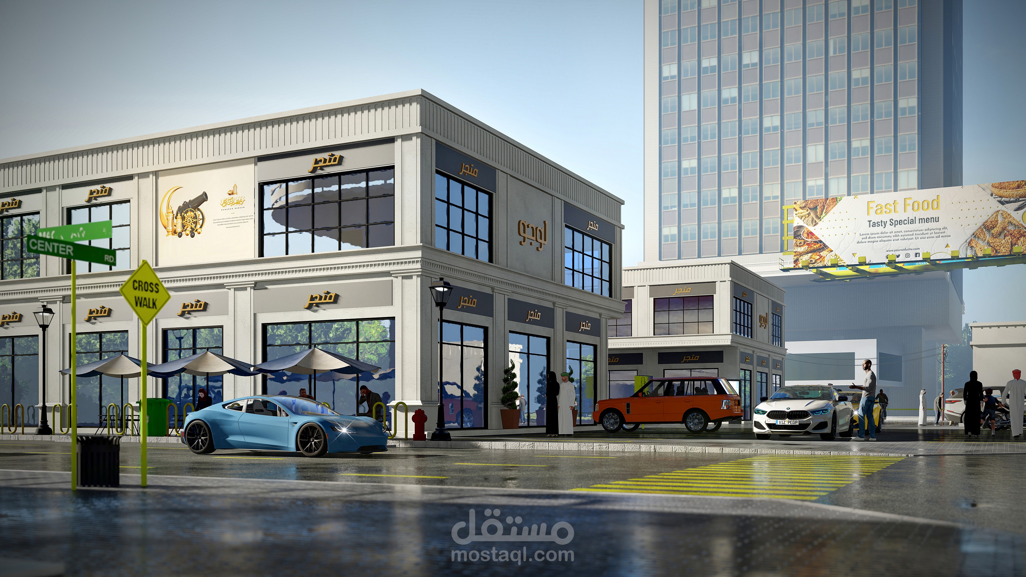 تصميم ثري دي لمول (مجمع تجاري) بسلطنة عمان