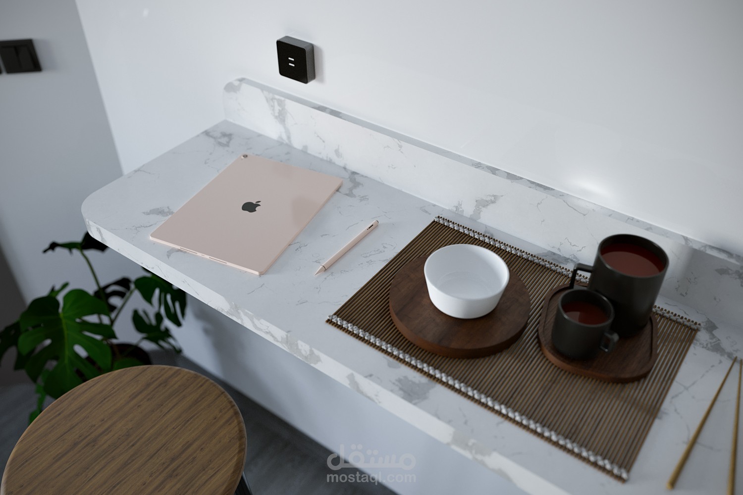 تصميم داخلي لمطبخ مقاس 4*4