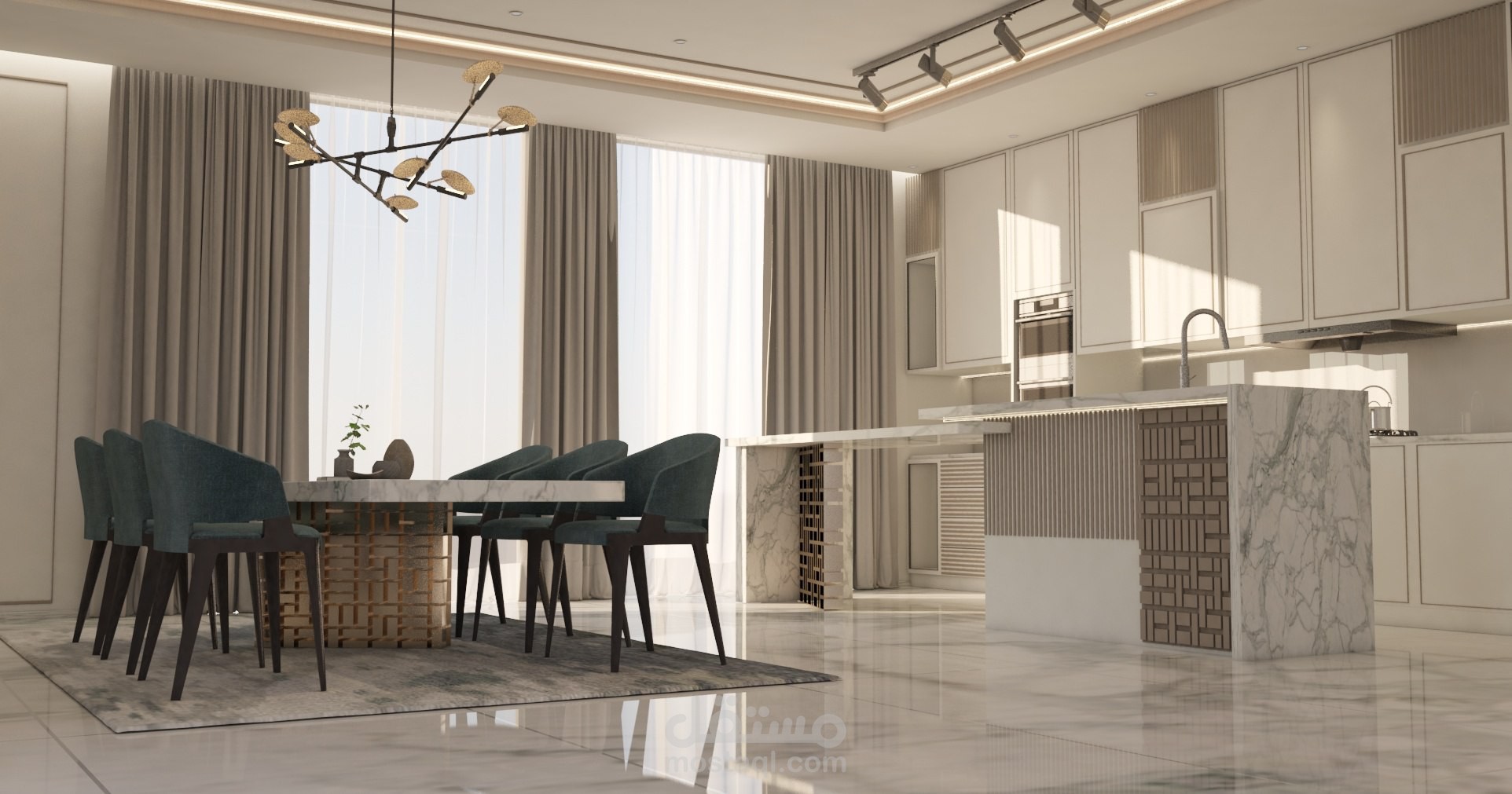 open kitchen and dining room design