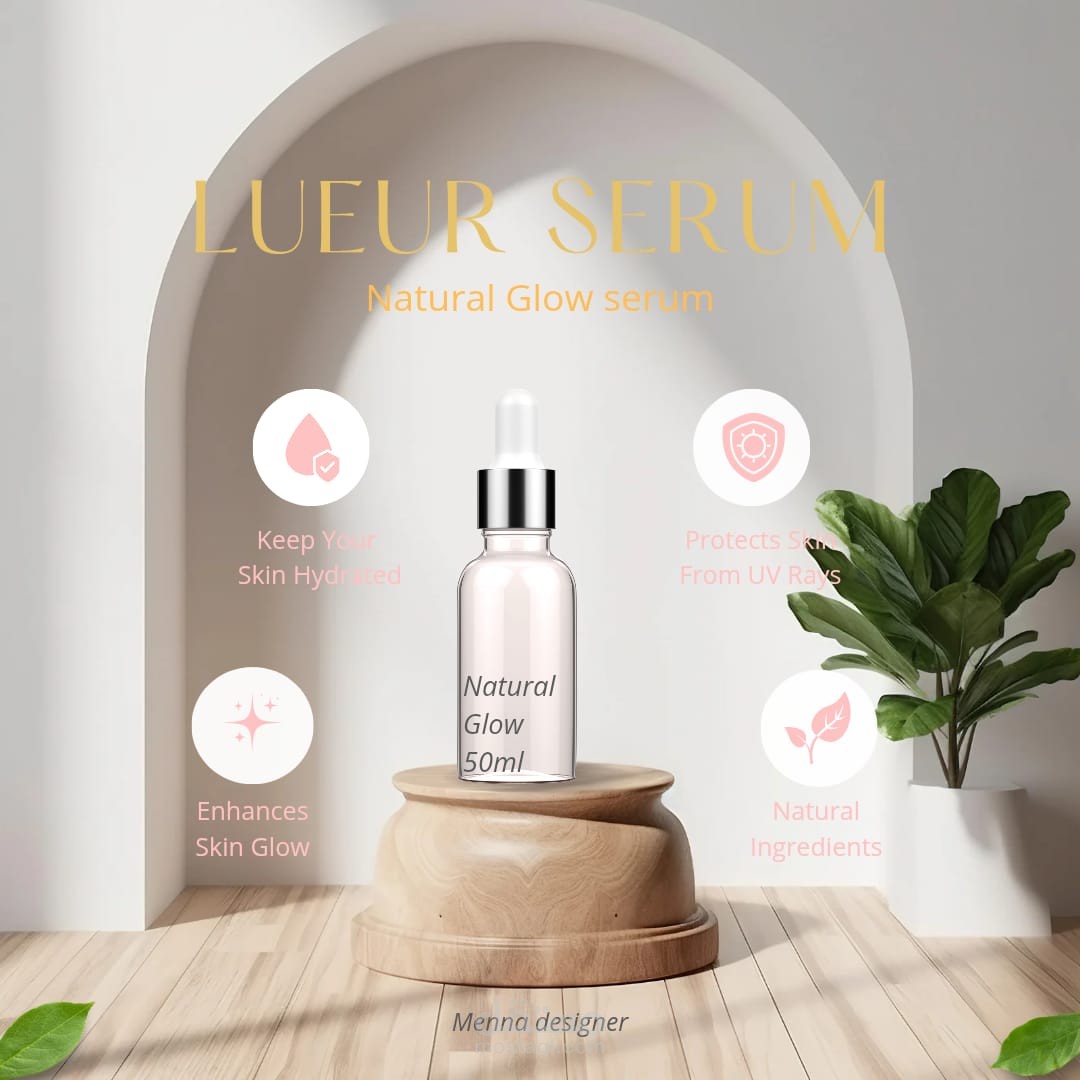 “Design a clean and elegant serum poster for social media”