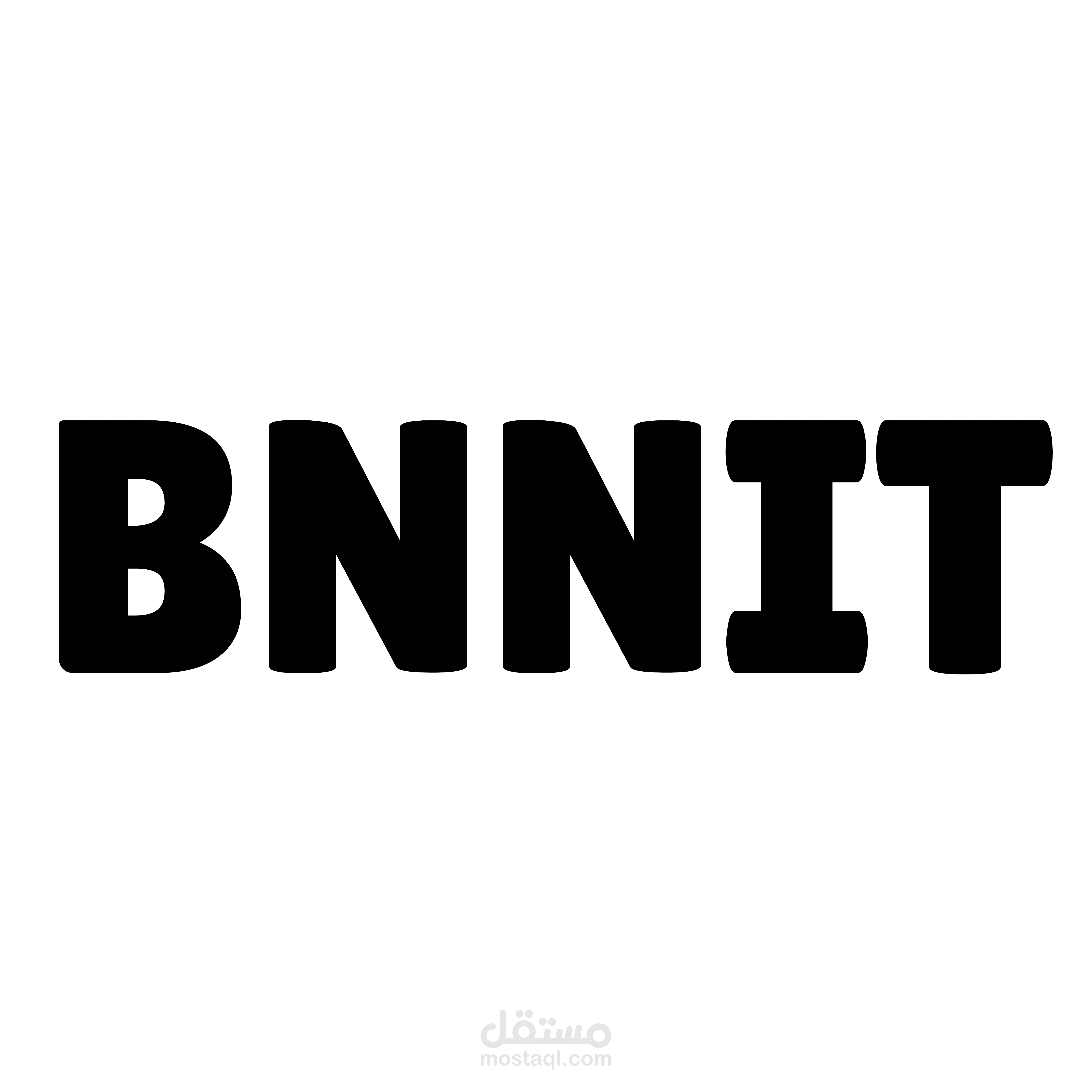 تصميم بسيط عبارة عن كلمة (BNNIT) الفرنسية معبرة وجاهزة للطباعة علي اغراض عديدة