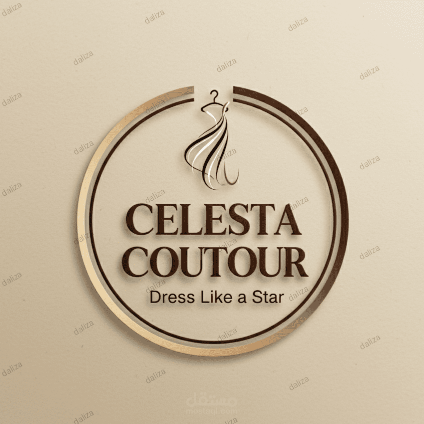شعار لمتجر أزياء باسم "CELESTA COUTOUR").