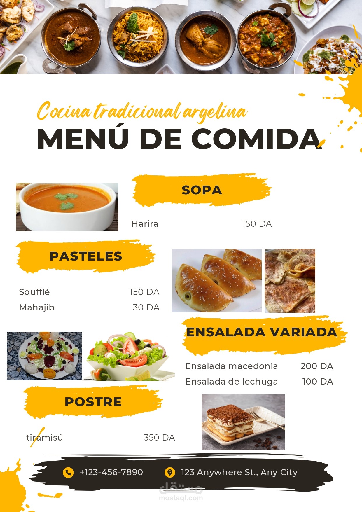 MENÚ DE COMIDA
