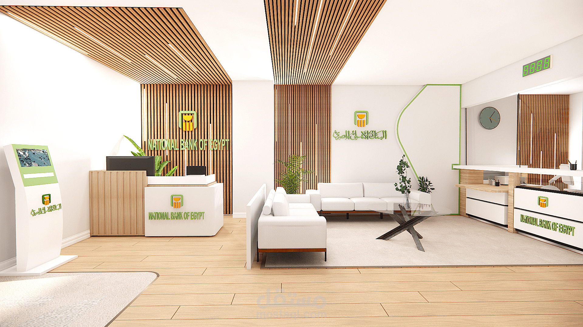 تصميم فرع للبنك الاهلي المصري