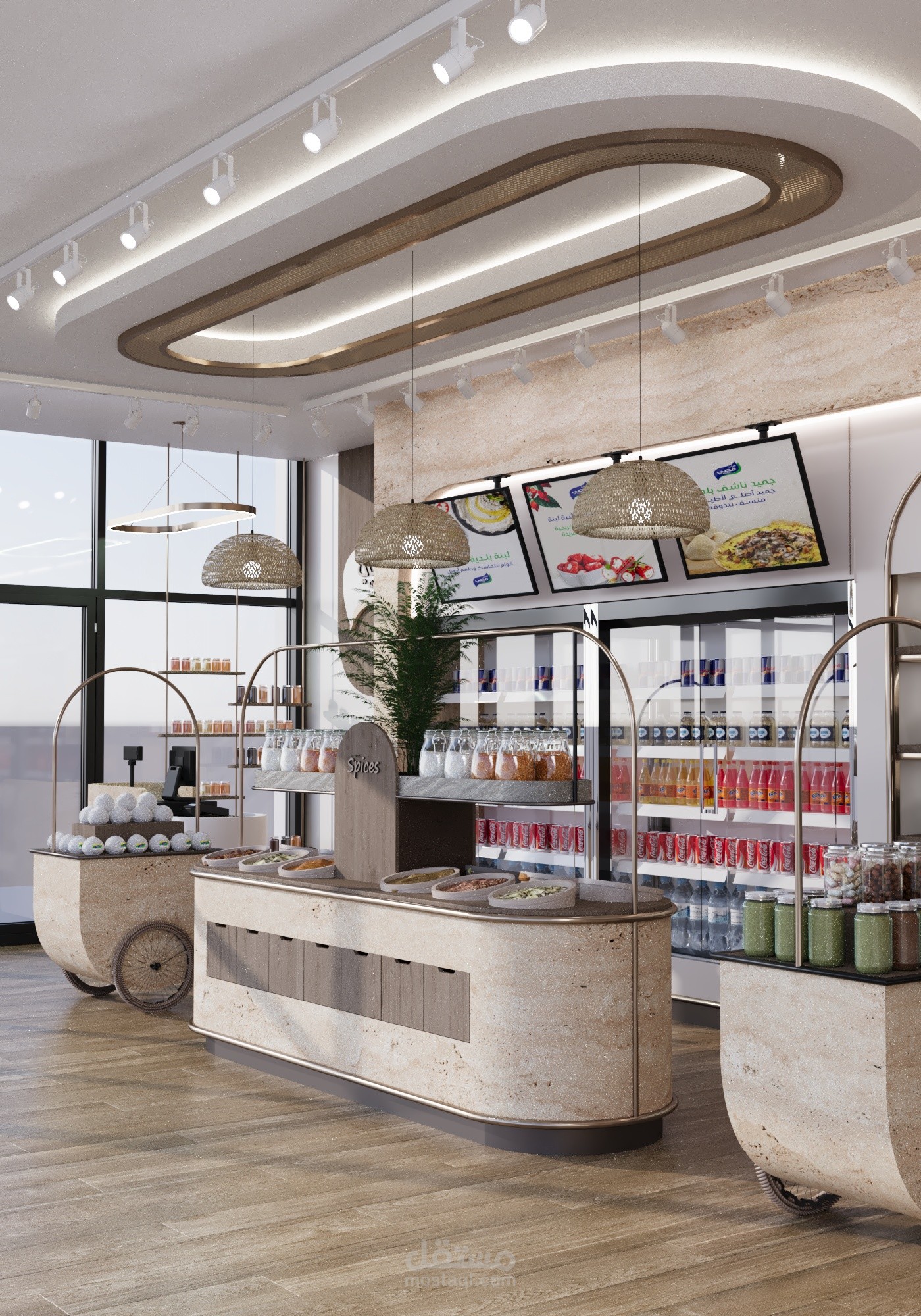 تصميم معرض البان و اجبان قصي - الفرع الثاني