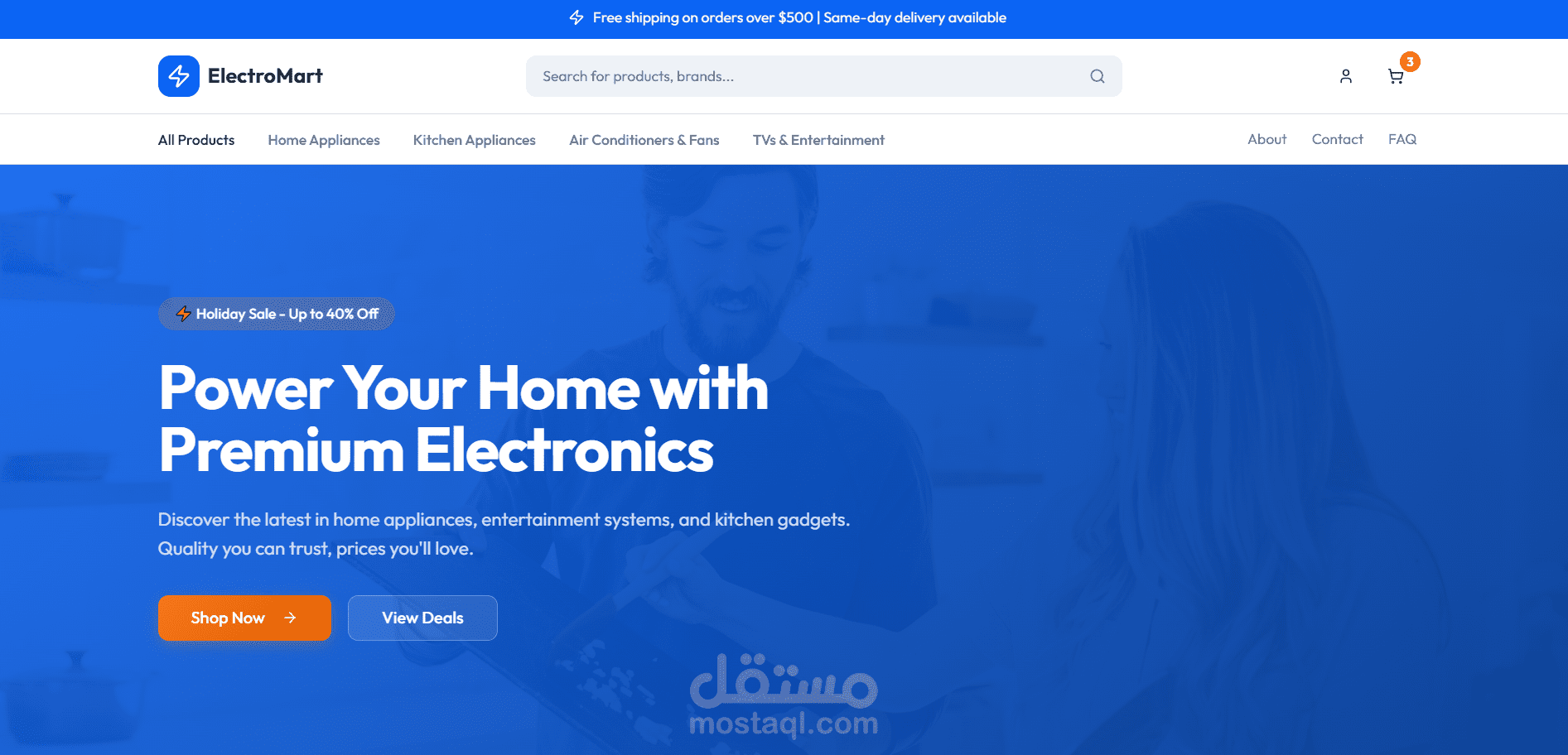 متجر إلكترونيات متكامل – React & Laravel