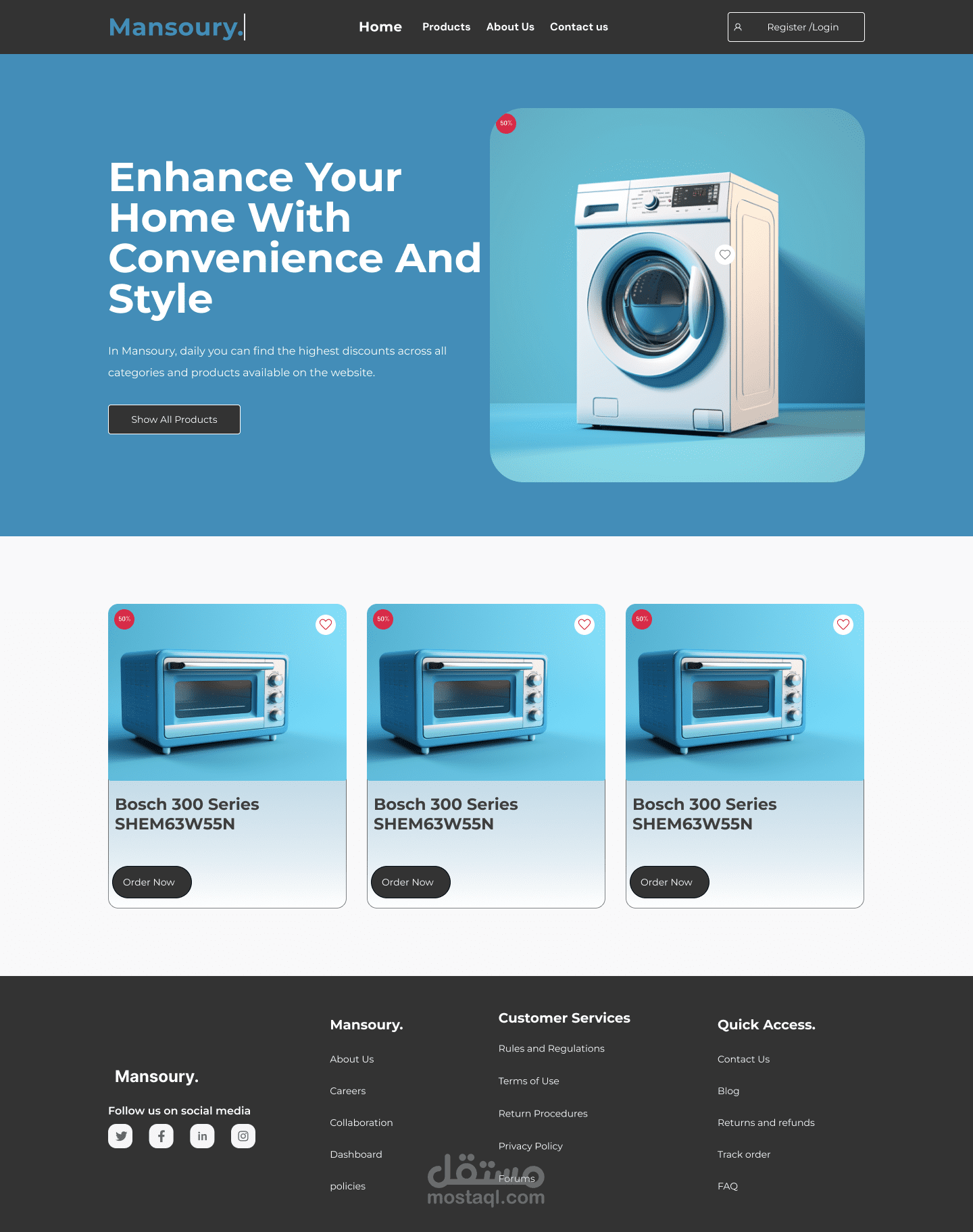 تصميم واجهة متجر إلكتروني احترافي (UI/UX)
