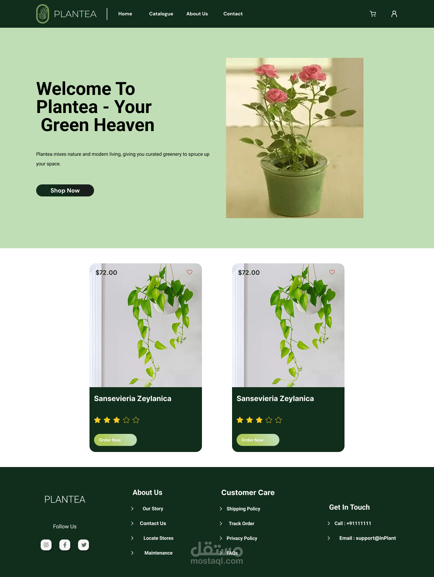تصميم واجهة متجر إلكتروني عصري لمنتجات طبيعية