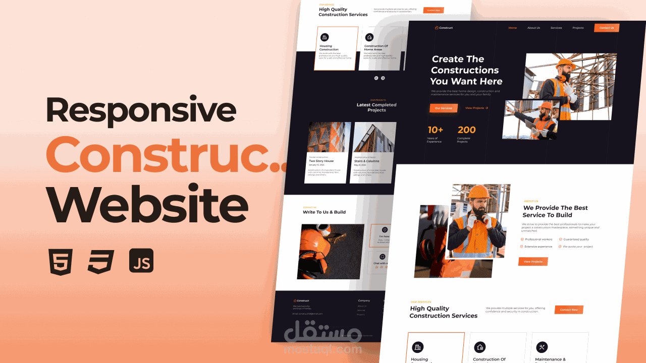 responsive construction company website