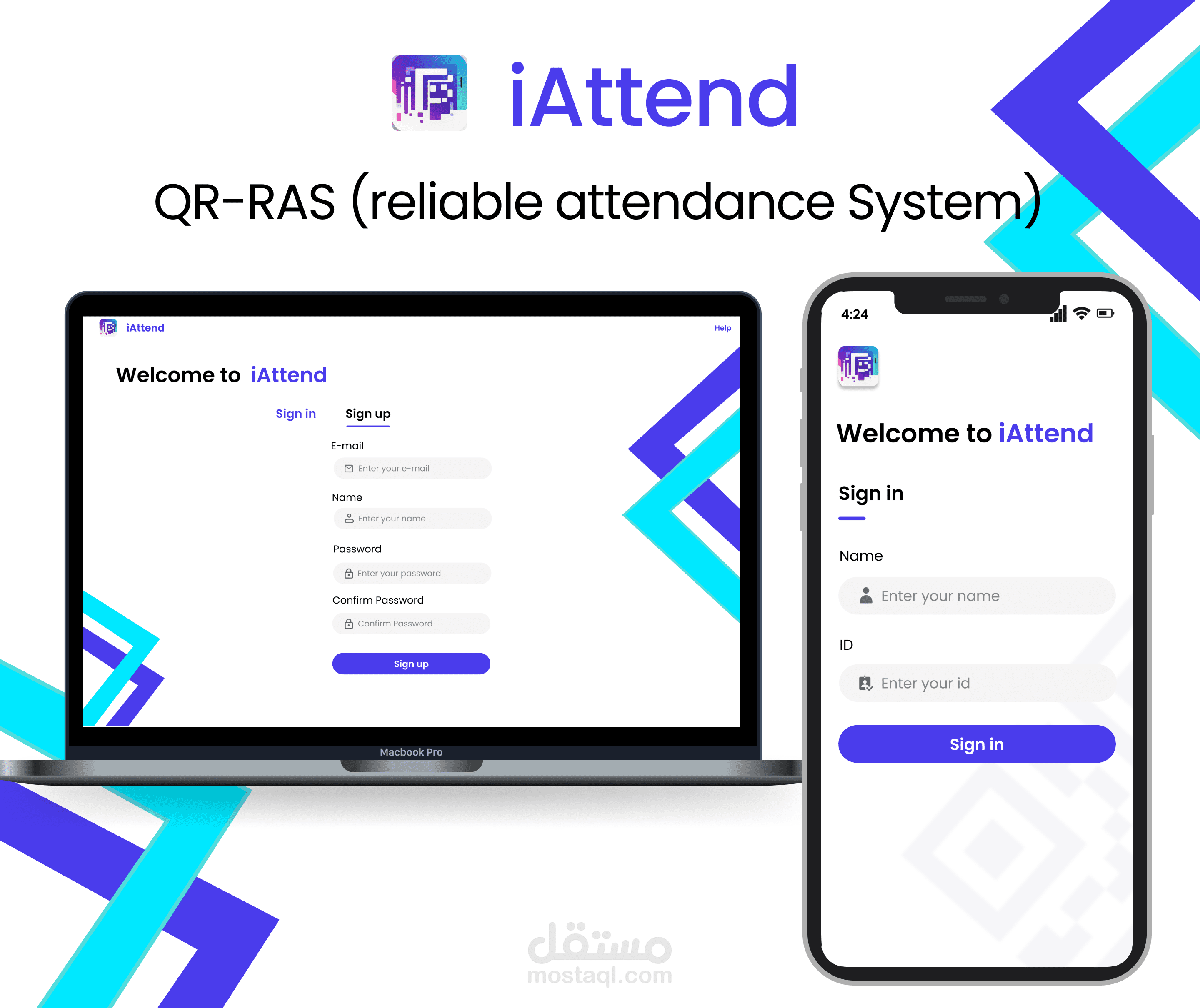 iAttend (QR Attendance system)  نظام كامل(موقع و تطبيق) لتسجيل الحضور في الجامعات و المدارس و غيرها عن طريق مسح رمزQR مخصص.