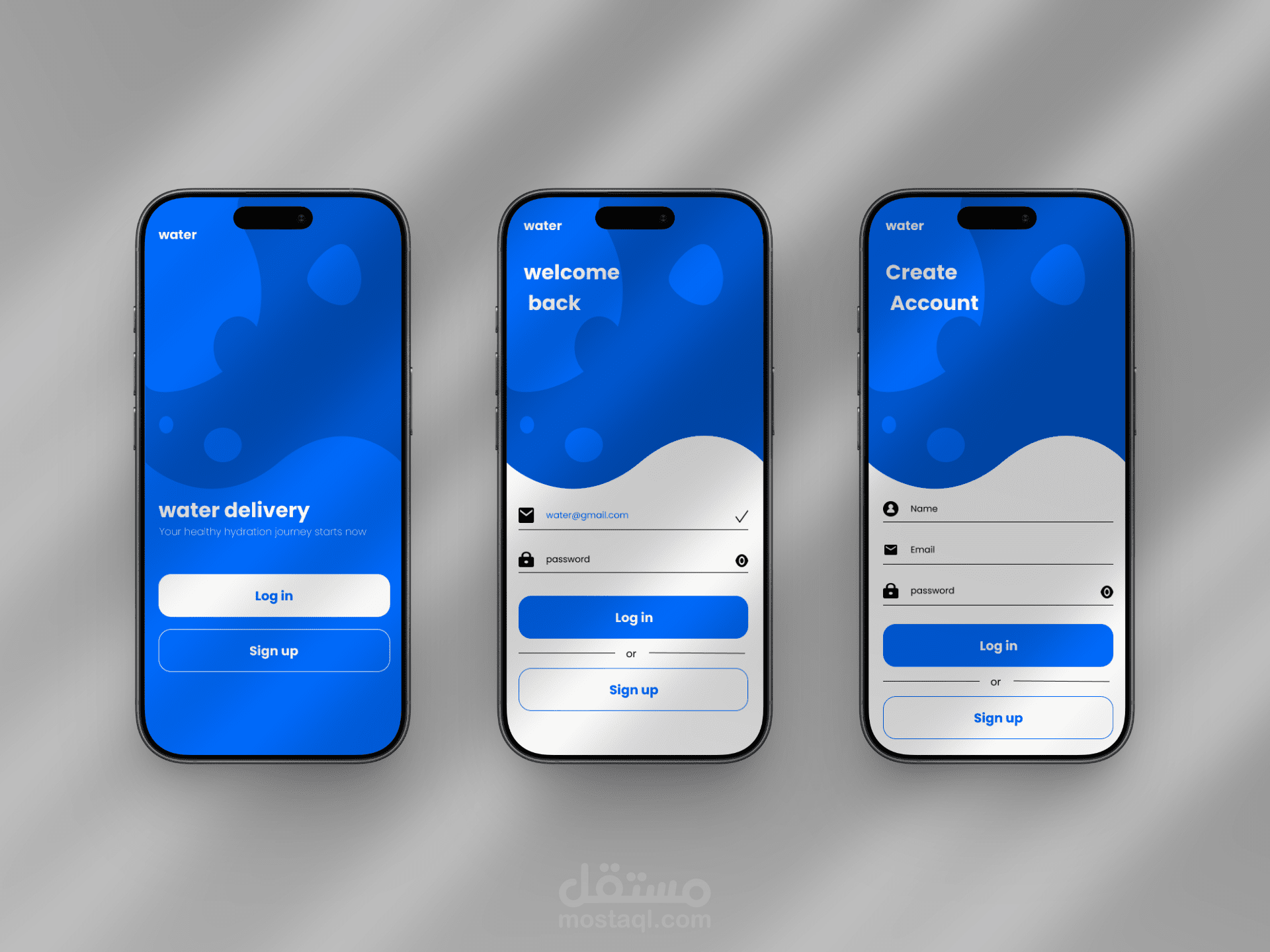 تصميم وجه تطبيق للمياه